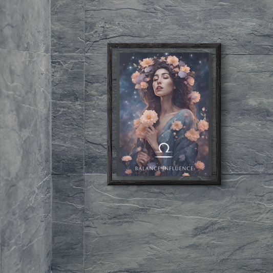 Poster Astrologique Balance - Elisa, Femme Balance