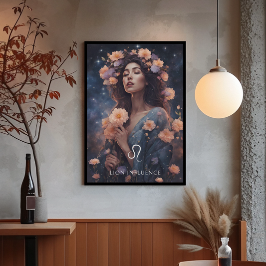 Poster Astrologique Lion - Elisa, Femme Lion