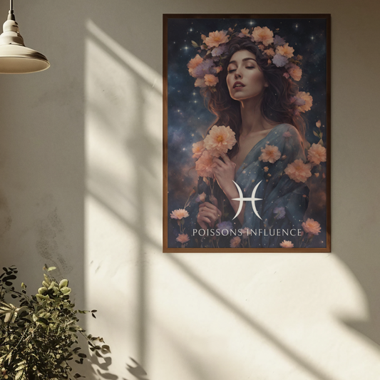 Poster Astrologique Poissons - Elisa, Femme Poissons