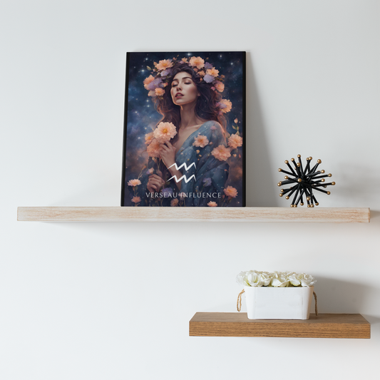 Poster Astrologique Verseau - Elisa, Femme Verseau