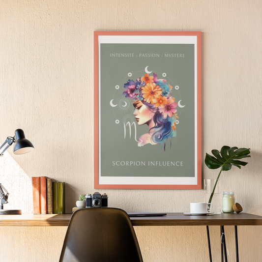 Poster Astrologique Scorpion - "Léa, Femme Scorpion"