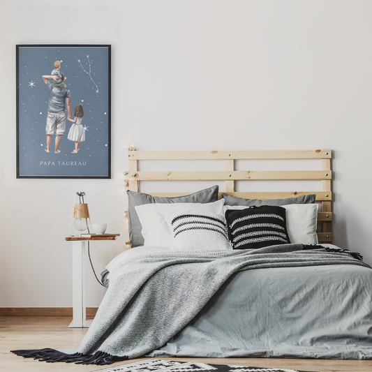 Poster Papa Taureau avec son fils et sa fille