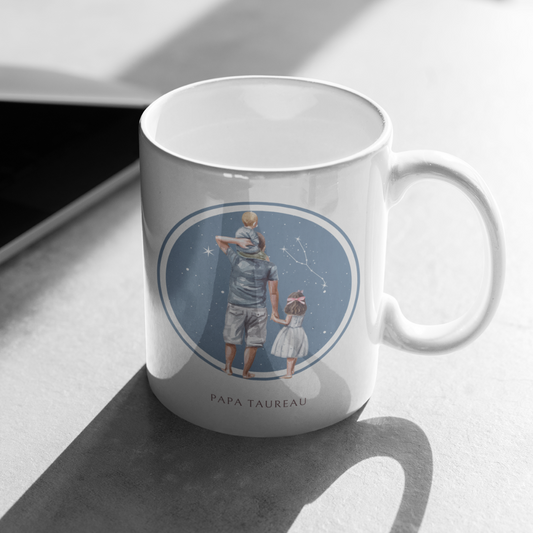 Mug Papa Taureau avec son fils et sa fille