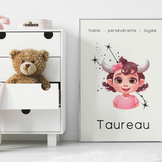 Poster Baby Girl BEIGE - Taureau