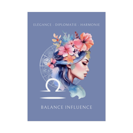 Poster Astrologique Balance - "Jasmine, Femme Balance"