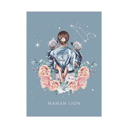 Poster Maman Lion et ses fils