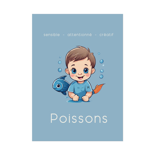 Poster Baby Boy BLEU - Poissons