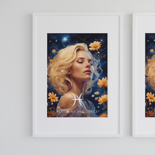 Poster Astrologique Poissons - Gabrielle, Femme Poissons