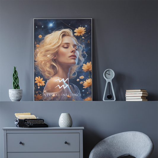 Poster Astrologique Verseau - Gabrielle, Femme Verseau