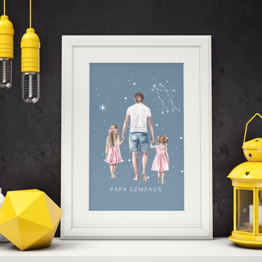 Poster Papa Gémeaux et ses filles