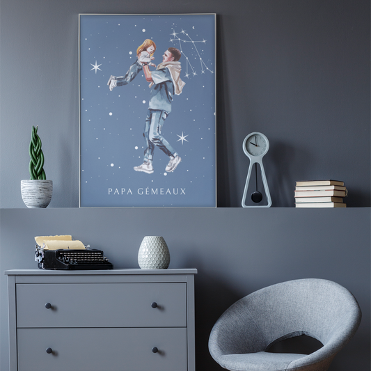 Poster Papa Gémeaux et sa fille