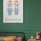 Poster Baby Boy BEIGE - Gémeaux