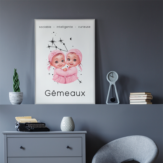 Poster Baby Girl BEIGE - Gémeaux