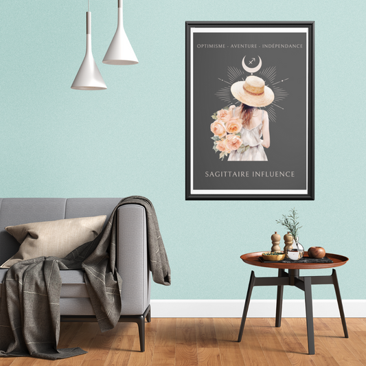 Poster Astrologique Sagittaire - "Rose, Femme Sagittaire"
