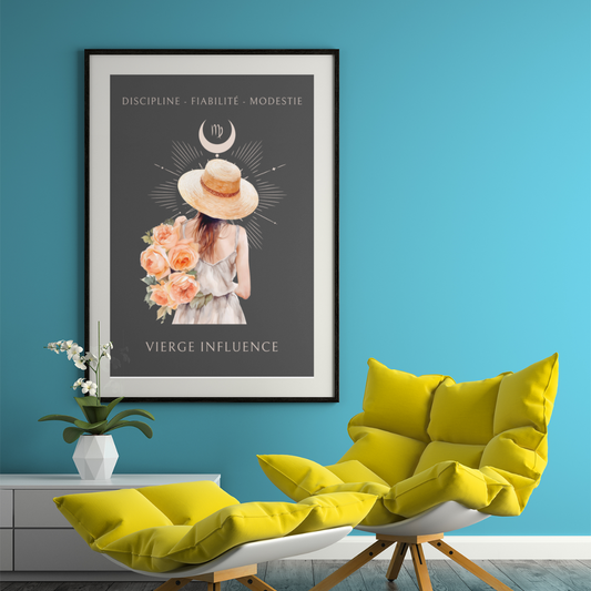 Poster Astrologique Vierge - "Rose, Femme Vierge"
