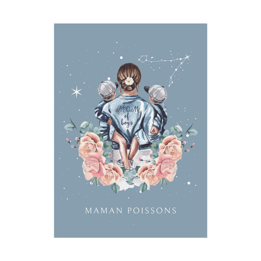 Poster Maman Poissons et ses fils
