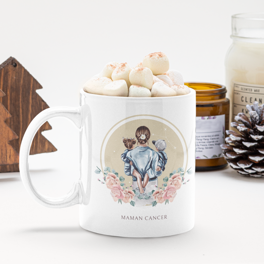 Mug Maman Cancer avec son fils et sa fille