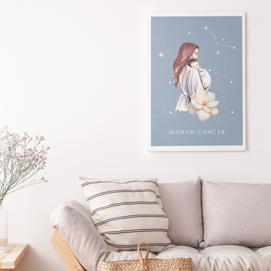 Poster Maman Cancer et son bébé garçon