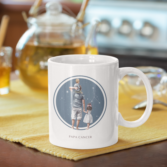 Mug Papa Cancer avec son fils et sa fille