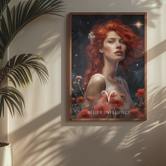 Poster Astrologique Bélier - Ruby, Femme Bélier