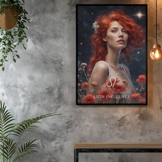 Poster Astrologique Lion - Ruby, Femme Lion