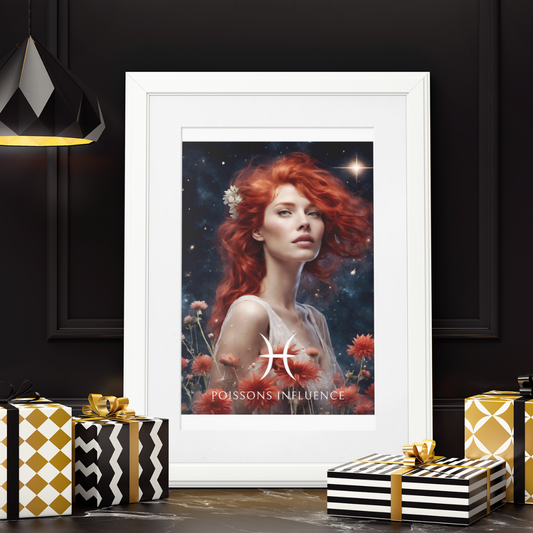 Poster Astrologique Poissons - Ruby, Femme Poissons