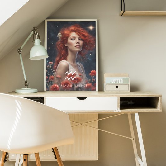 Poster Astrologique Verseau - Ruby, Femme Verseau