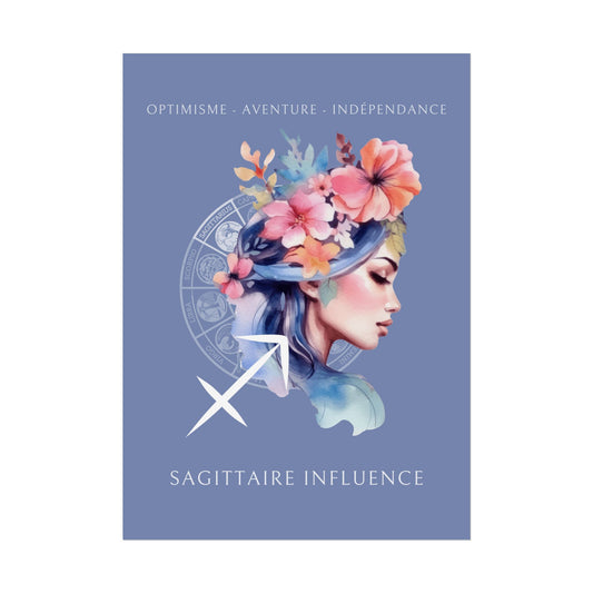 Poster Astrologique Sagittaire - "Jasmine, Femme Sagittaire"