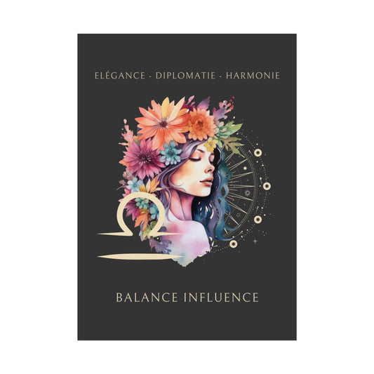 Poster Astrologique Balance - "Mélanie, Femme Balance"