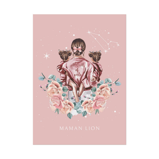 Poster Maman Lion et ses filles