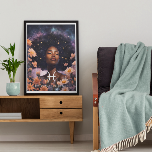 Poster Astrologique Poissons - Imani, Femme Poissons
