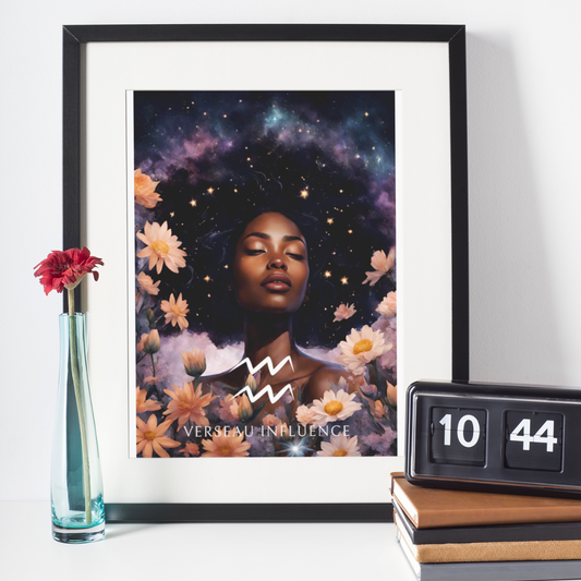 Poster Astrologique Verseau - Imani, Femme Verseau