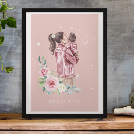 Poster Maman Lion et sa fille