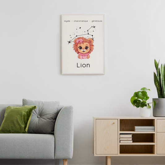 Poster Baby Girl BEIGE - Lion