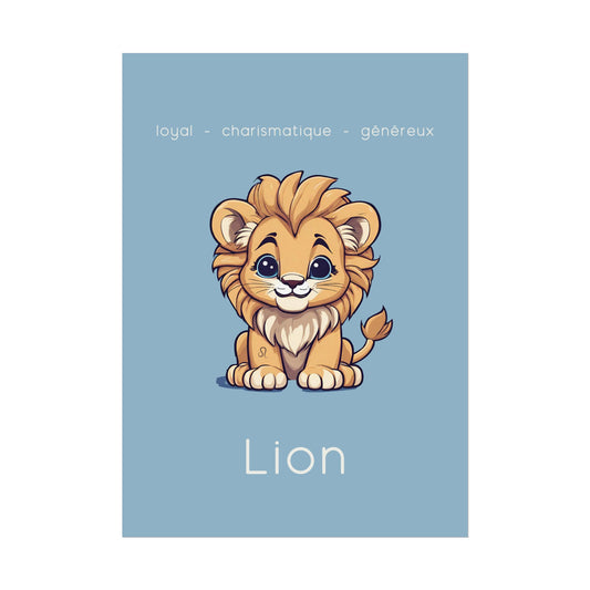 Poster Baby Boy BLEU - Lion