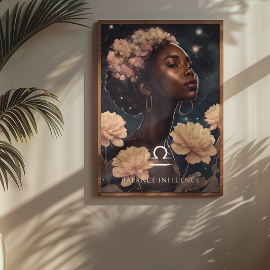 Poster Astrologique Balance - Aria, Femme Balance