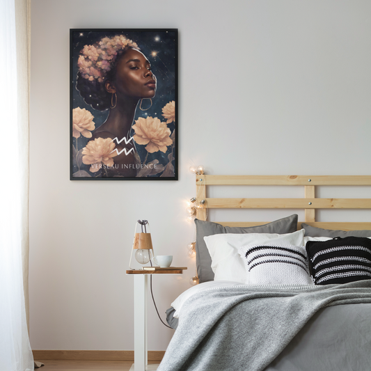 Poster Astrologique Verseau - Aria, Femme Verseau