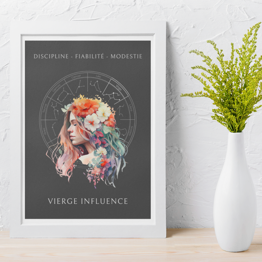 Poster Astrologique Vierge - "Fanny, Femme Vierge"