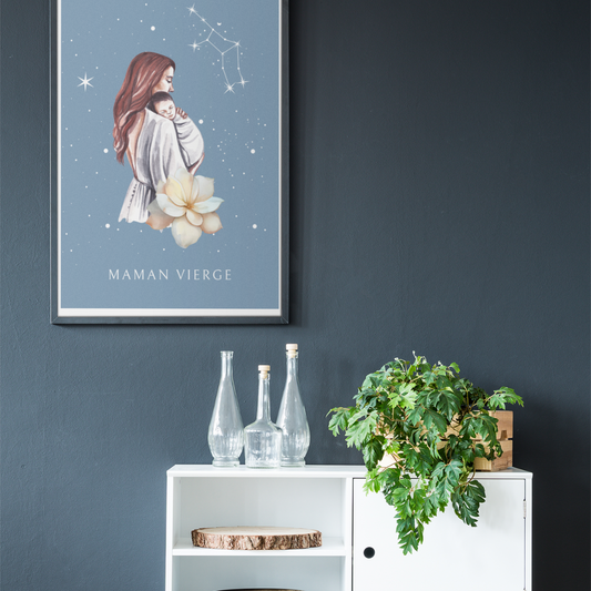 Poster Maman Vierge et son bébé garçon