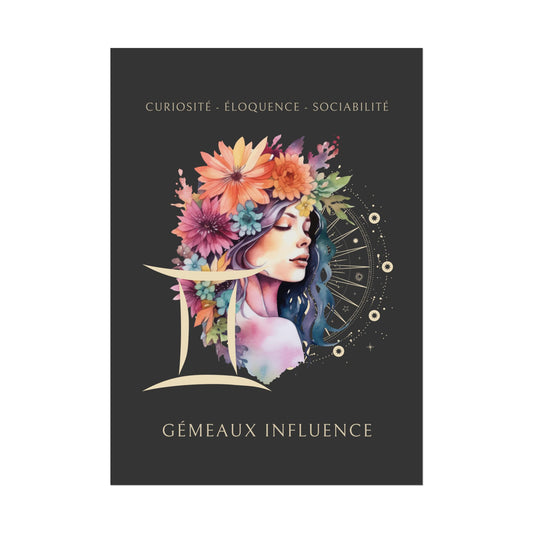 Poster Astrologique Gémeaux - "Mélanie, Femme Gémeaux"
