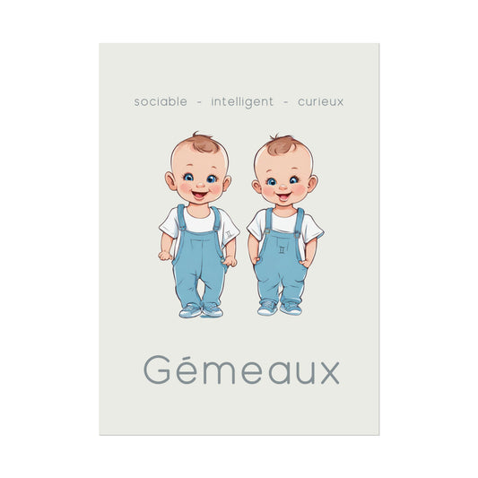 Poster Baby Boy BEIGE - Gémeaux