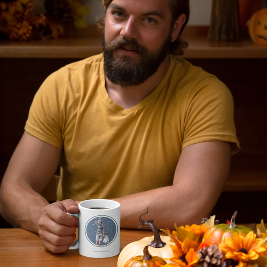 Mug Papa Balance avec son fils et sa fille