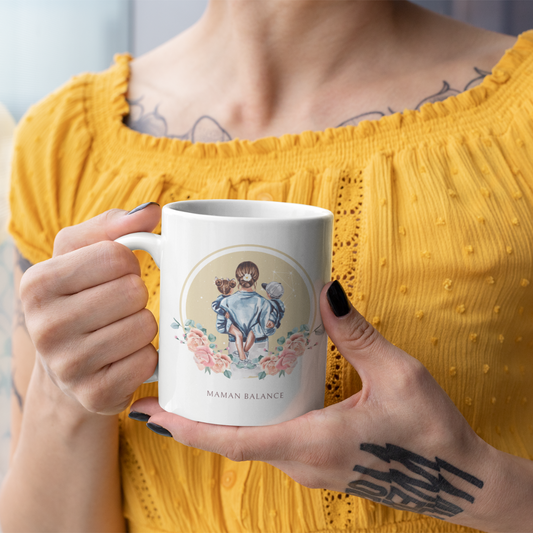 Mug Maman Balance avec son fils et sa fille
