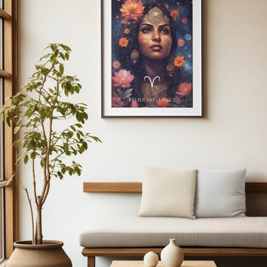 Poster Astrologique Bélier - Lakshmi, Femme Bélier
