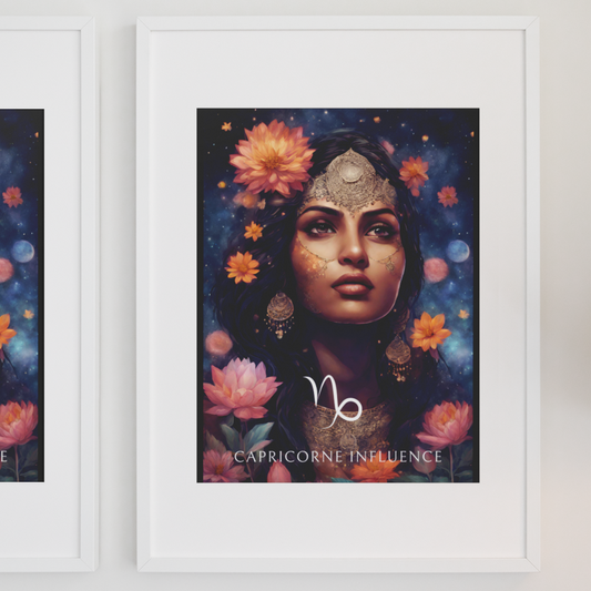 Poster Astrologique Capricorne - Lakshmi, Femme Capricorne