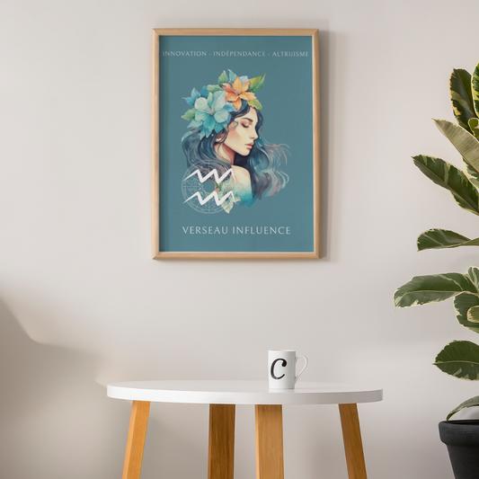 Poster Astrologique Verseau - "Aurélie, Femme Verseau"