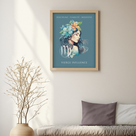 Poster Astrologique Vierge- "Aurélie, Femme Vierge"