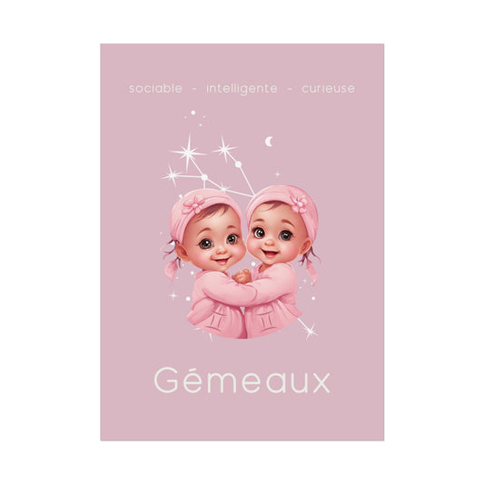 Poster Baby Girl ROSE - Gémeaux