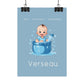Poster Baby Boy BLEU - Verseau