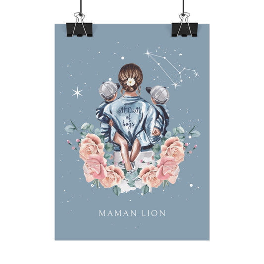Poster Maman Lion et ses fils